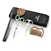Aberlite Beard Scissors Kit for Men (5Pcs Set) | Professional Micro-Serrated Beard/Hair Scissors, Travel Size Precision Beard/Mustache Scissor, Sandalwood Pocket Comb, and Leather Case