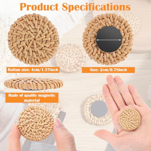 20 imanes rattan decorativos redondos para nevera miniatura 2