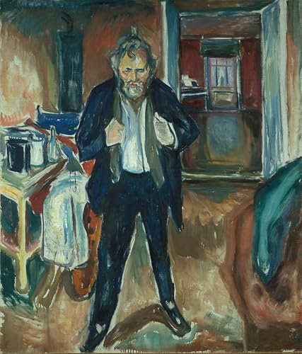 Affiche Edvard Munch Autoportrait Toile Décoration Bureau 60x90cm