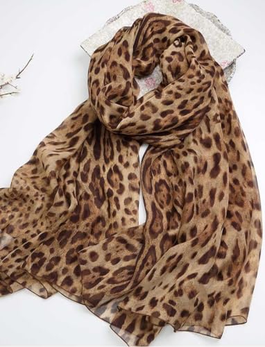 Women’s Shawl Scarf with Leopard Printed - Soft Stylish Brown Animal Print Wrap Scarves for all Seasons Outdoor4