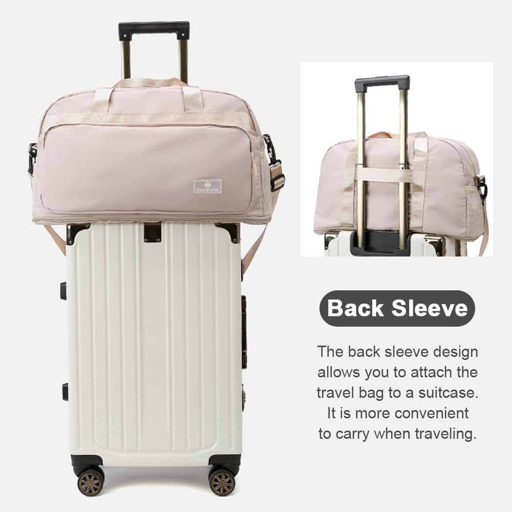 Bolsa de Gimnasio Deporte Mujer Grande, Expandible 37,7 L a 50,7 L, con Bolsillo Húmedo, Bolsa de Viaje Deportiva de Fin de Semana con Correas, Bolso Weekend Equipaje de Mano Ligera — view 5