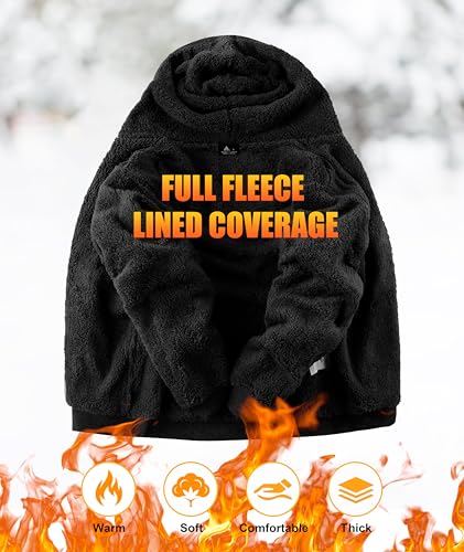 Image of SWISSWELL Men Zip Up Hoodies Sherpa Lined Jacket Heavyweight Fleece Sweatshirt Winter Warm Hooded Coat