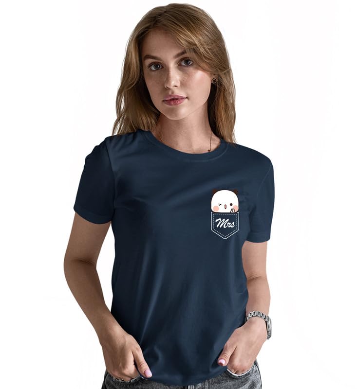 Image of INDISSH Couple Love Printed 100% Cotton Tshirt for Men and Women - CP-MRMRS