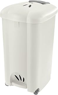 Tontarelli Pattumiera Carolina, Bianco, 50 lt, Taglia Unica
