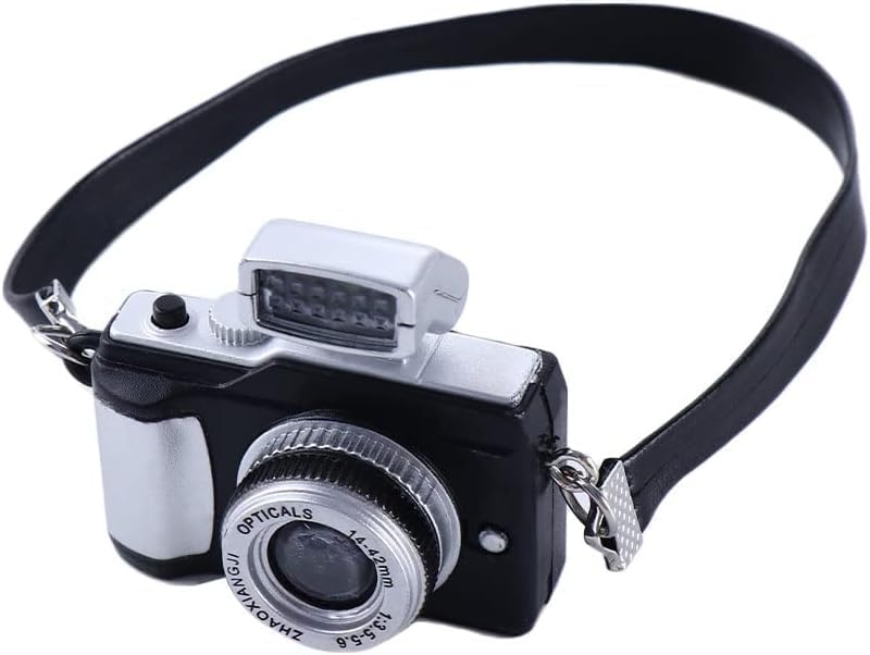 Adorno de mini cámara a escala 14, modelo de cámara vintage, mini accesorios de decoración, accesorios de fotografía (estilo 1)