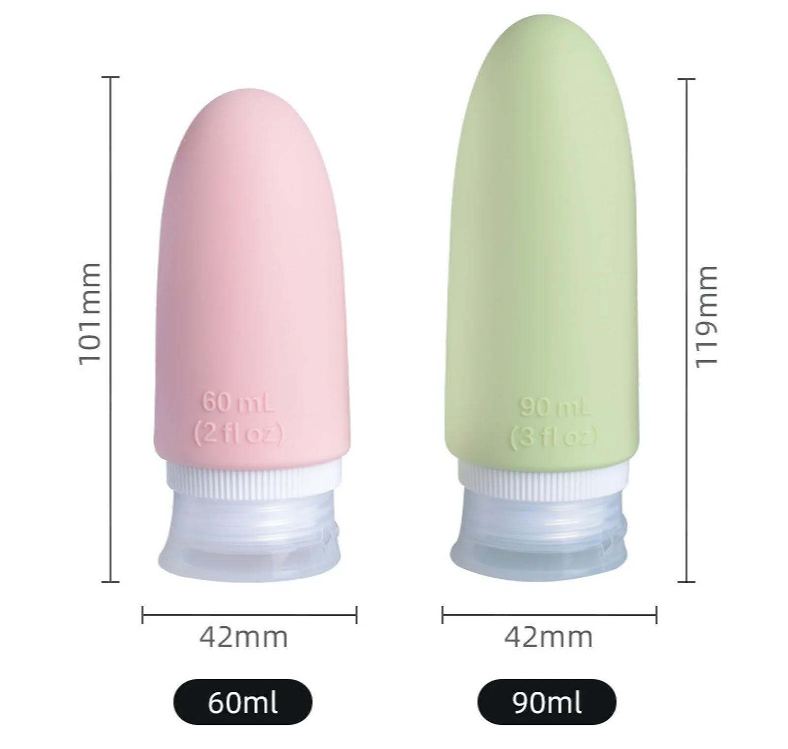 Set di bottiglie da viaggio 8 pezzi Per Shampoo, Lozione | Silicone comprimibile a prova di perdite for articoli da toeletta, viaggio ricaricabile for balsamo(Blue,60ml)