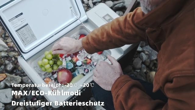 Bild 6 - EUHOMY Kompressor Kühlbox 18L, Auto-Kühlschrank -20℃~20℃, Tragbarer Kühlschrank 12/24V DC 100-240V AC, Tragbarer Gefrierschrank mit WiFi-APP-Steuerung für Camping, Reisen, Boot