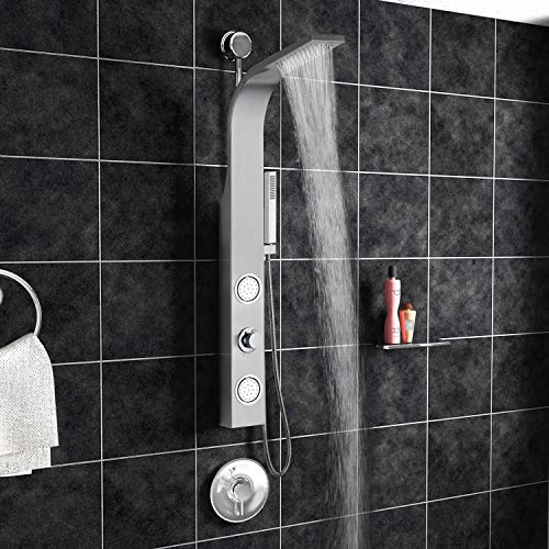 Blue Ocean 44" Stainless Steel SPS88213 Retro-fit Shower Panel with Rainfall Shower Head