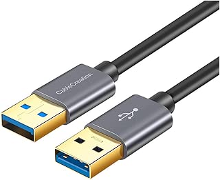 USB 3.0ケーブル, CableCreation USB 3.0 A (オス) - (オス) USB to USBケーブル HDDエンクロージャ、カメラ、手書きボード、ラジエーターなど対応 スペースグレー 0.5m