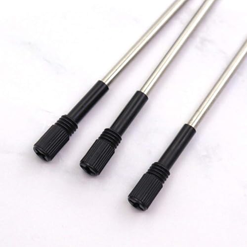 Miniatura 4 de mollensiuer 10 piezas de repuesto de bolígrafo negro de punta media para bolígrafos de cristal y bolígrafos (negro, 0.020 in)