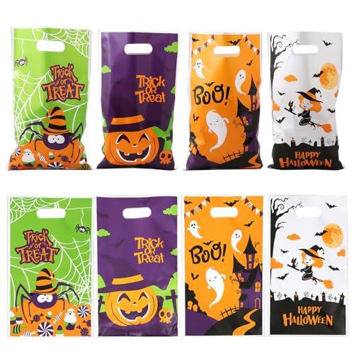 Moeagel ハロウィン キャンディーバッグ 4種類40枚入り ウィン雰囲気 満々 使いやすい ハロウィーン お菓子袋 キャンディ チョコレート 小分け ラッピング袋 業務用 お店用 (4種類-40枚入り)