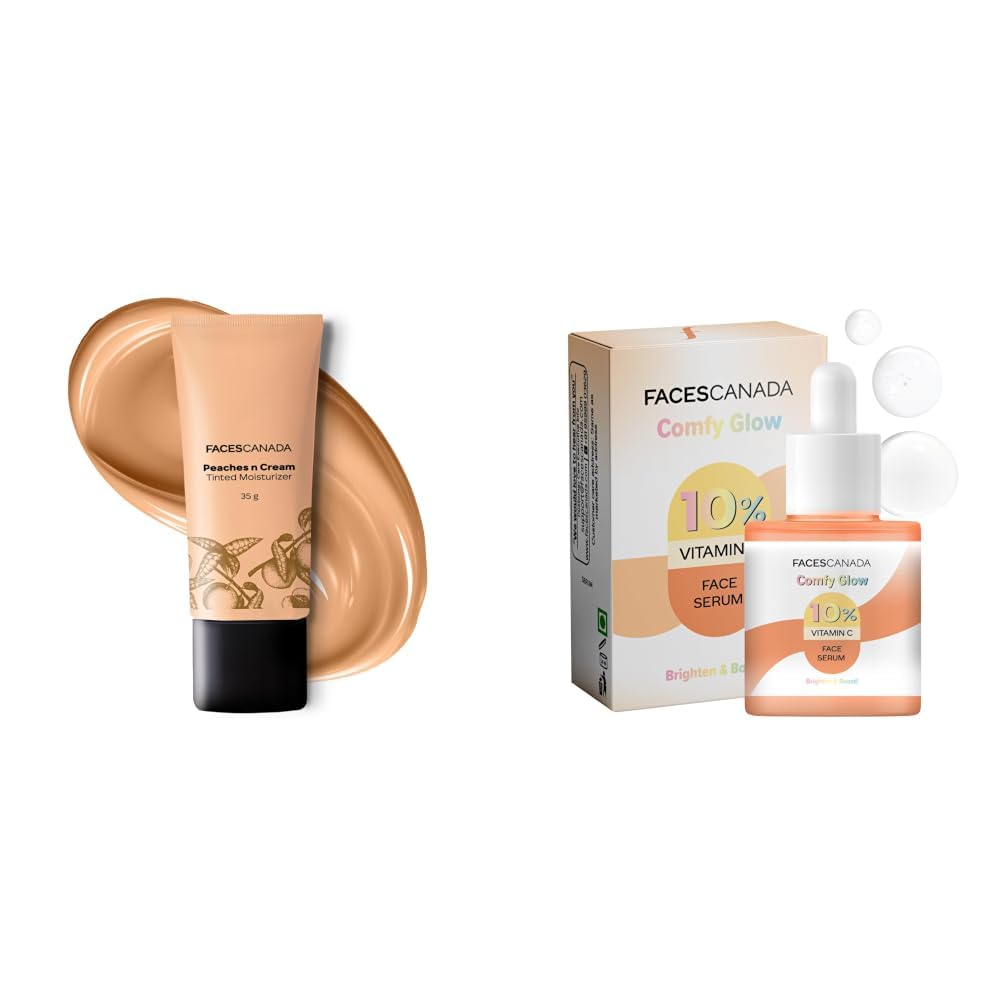 FACESCANADA Tinted Moisturizer - Peaches N Cream - Beige 02, 35g & Comfy Glow 10% Vitamin C Face Serum - 15ml-image-28