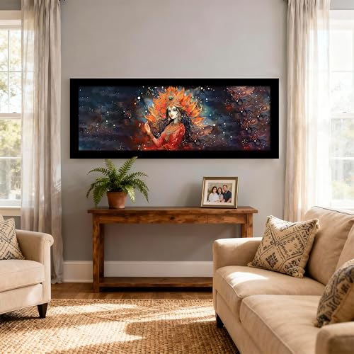 Image of PAINTINGMANTRA Indian Goddess Vastu Wall Art Framed Luxury Paintings for Home Decoration, Living room, Bedroom and Office Decoration (99x38 CM)