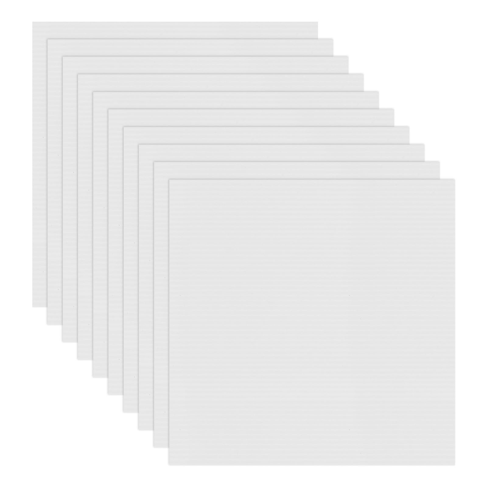 M METERXITY 10 Hojas De Plástico Corrugado, 20 Pulgadas X 20 Pulgadas Pizarra De Cartel Impermeable En Blanco Para Venta De Garaje/Oficina/Aula/Fiesta/Letrero De Jardín [5mm De Grosor, Blanco]
