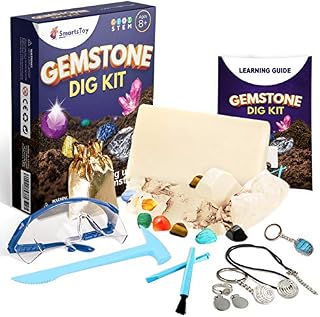 Gem dig kit with 12 Real Gemstones for Kids - Rock Collection Includes