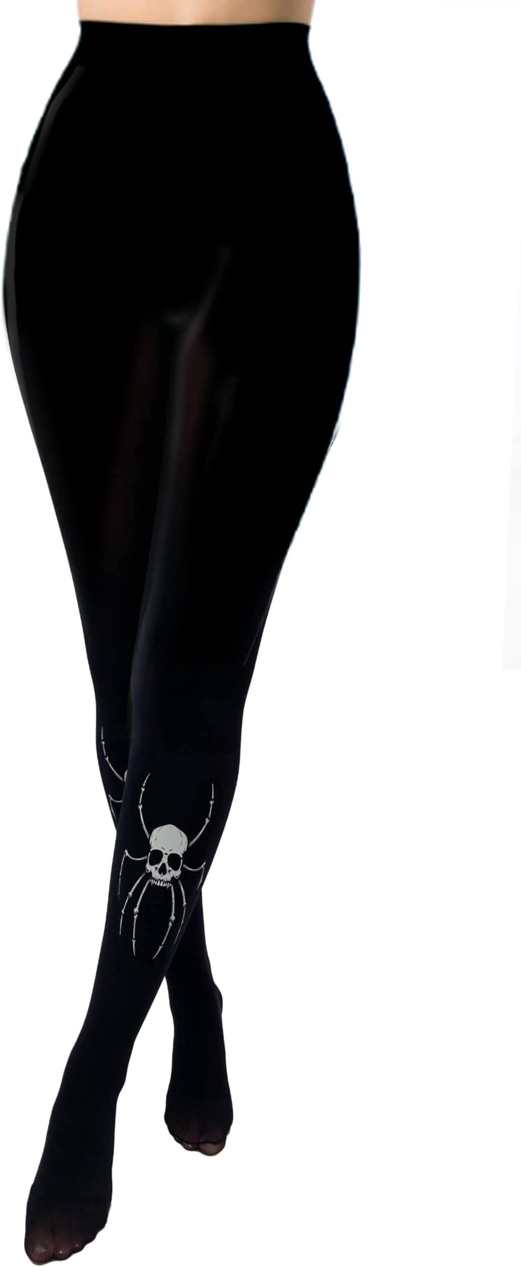 Ro RoxPamela Mann Spider Skeleton Opaque Tranfser Tights Hosiery Gothic Alternative