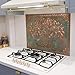 Handmade Copper Kitchen Backsplash Tiles, Celtic Tree of Life with Celtic Knot Border Kitchen Splashback, Decorative Copper Backsplash Panel, Copper Stove Backsplash, Indoor Outdoor Wall Decor (Green)