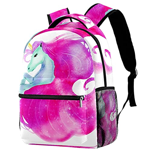 Sac à dos licorne aquarelle contre le mal de dos des écoliers
