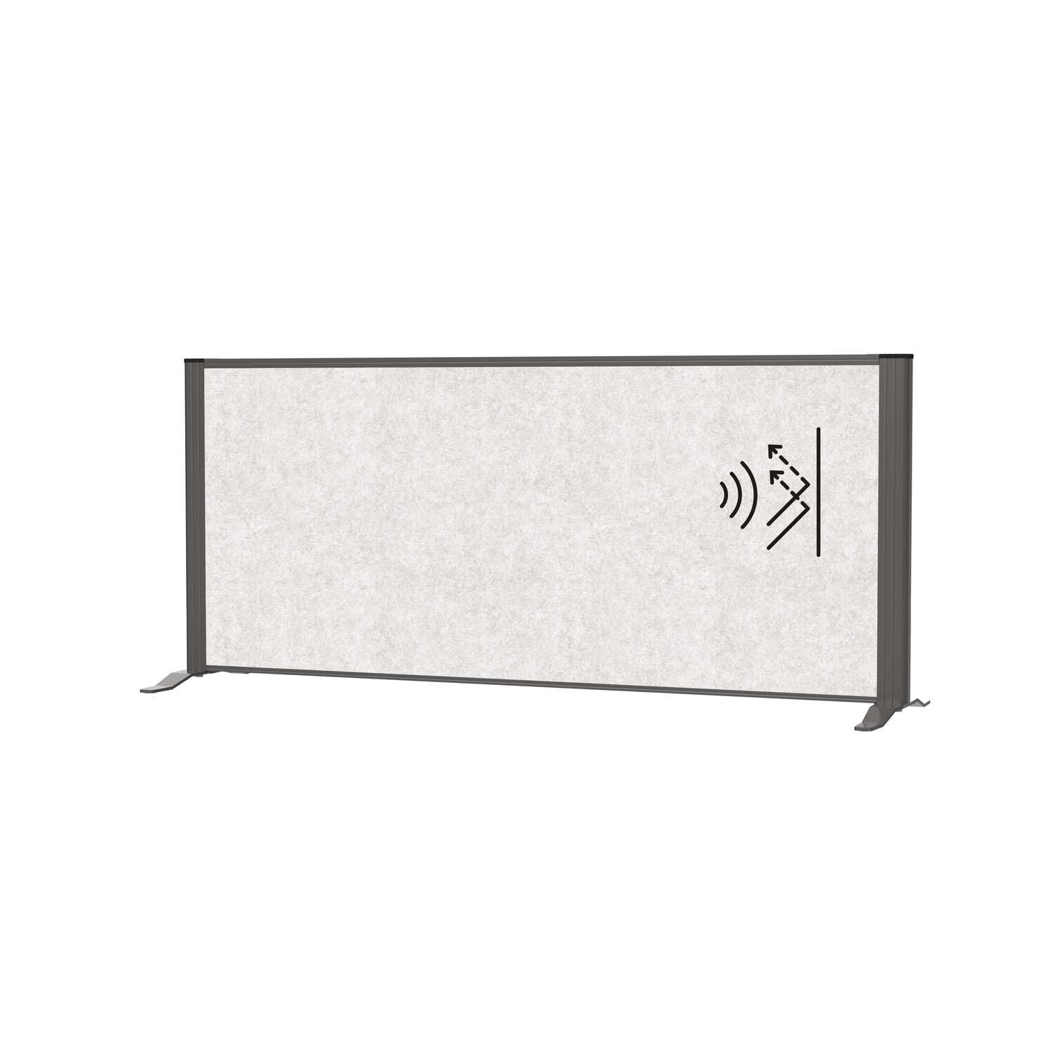 MAUL Sideboard Trennwand MAULconnecto Akustikvlies hellgrau anthrazit 120cm