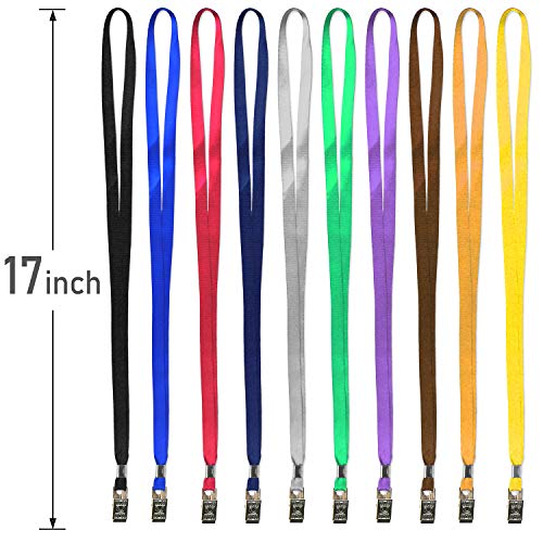 Lanyards For Id Badges Nylon Neck Flat Cruise Lanyard Bulldog Clips Durably Lanyards For Men Women Office Id Name Tags And Badge Holders (Blue, 50 Pack) #TOP2