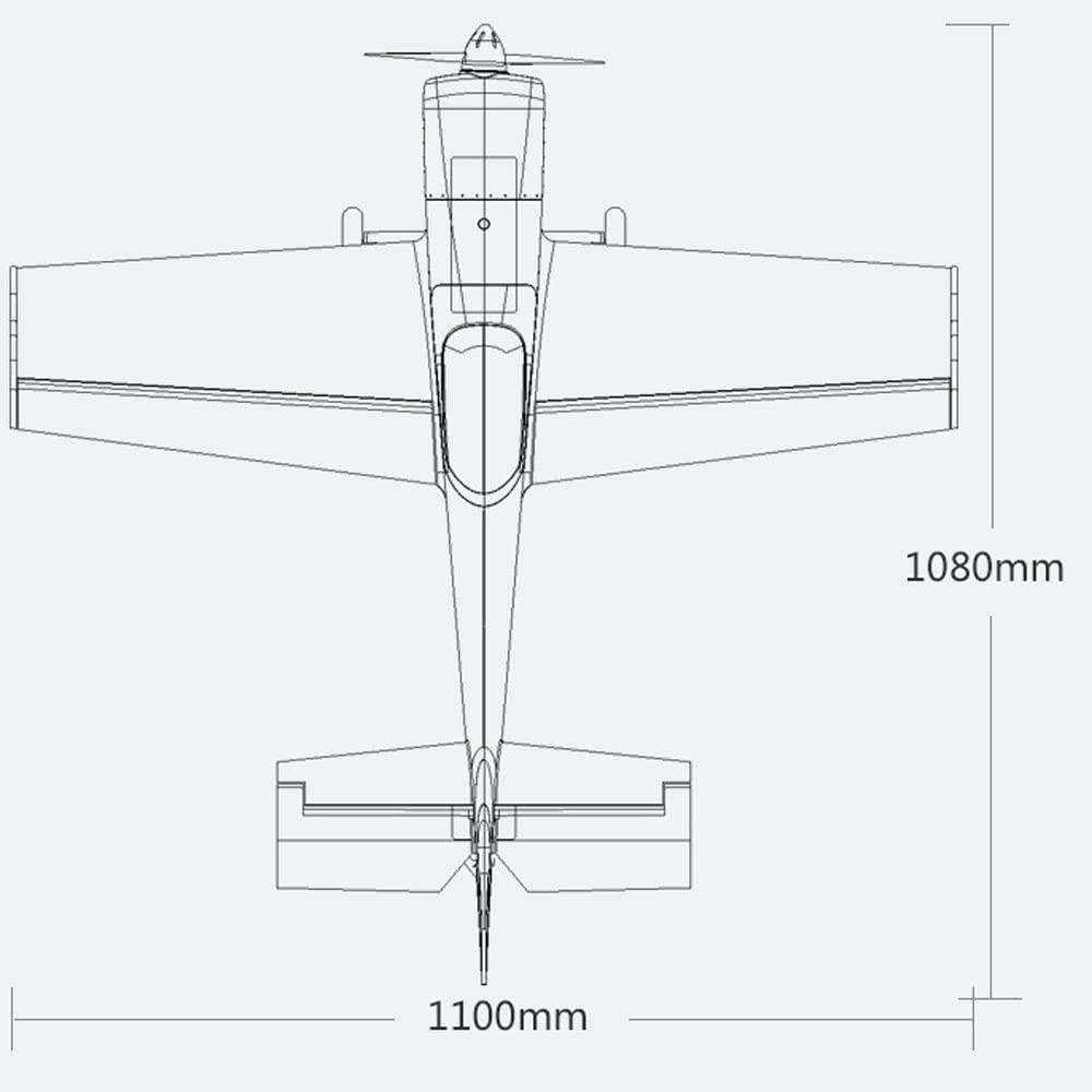 Zdalnie sterowany samolot 4-kanałowy pilot zdalnego sterowania Samolot 1100 mm (43,3 cala) 3D akrobacyjny samolot zdalnie sterowany dla dorosłych RTF gotowy do lotu z silnikiem bez