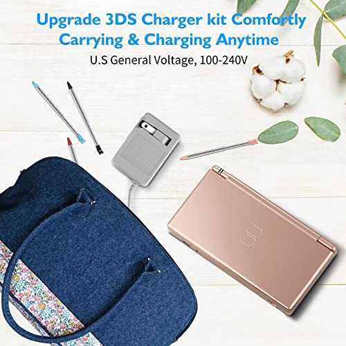 3Ds Charger Kit, 3Ds Metal Retractable Stylus Pen For Nintendo 3Ds/3Ds Xl/3Ds Ll, 3Ds Charger Compatible With Nintendo 3Ds/ New 3Ds Xl/Dsi/Dsi Xl/2Ds/ 2Ds Xl Wall Plug Adapter (100-240V) #TOP6
