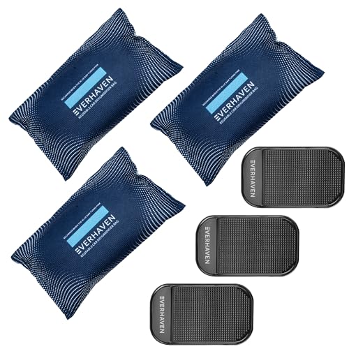 Bolsas deshumidificadoras de coche con almohadillas antideslizantes – Absorbente de humedad reutilizable – a prueba de fugas, diseño compacto – Protege contra la condensación, el moho y los olores