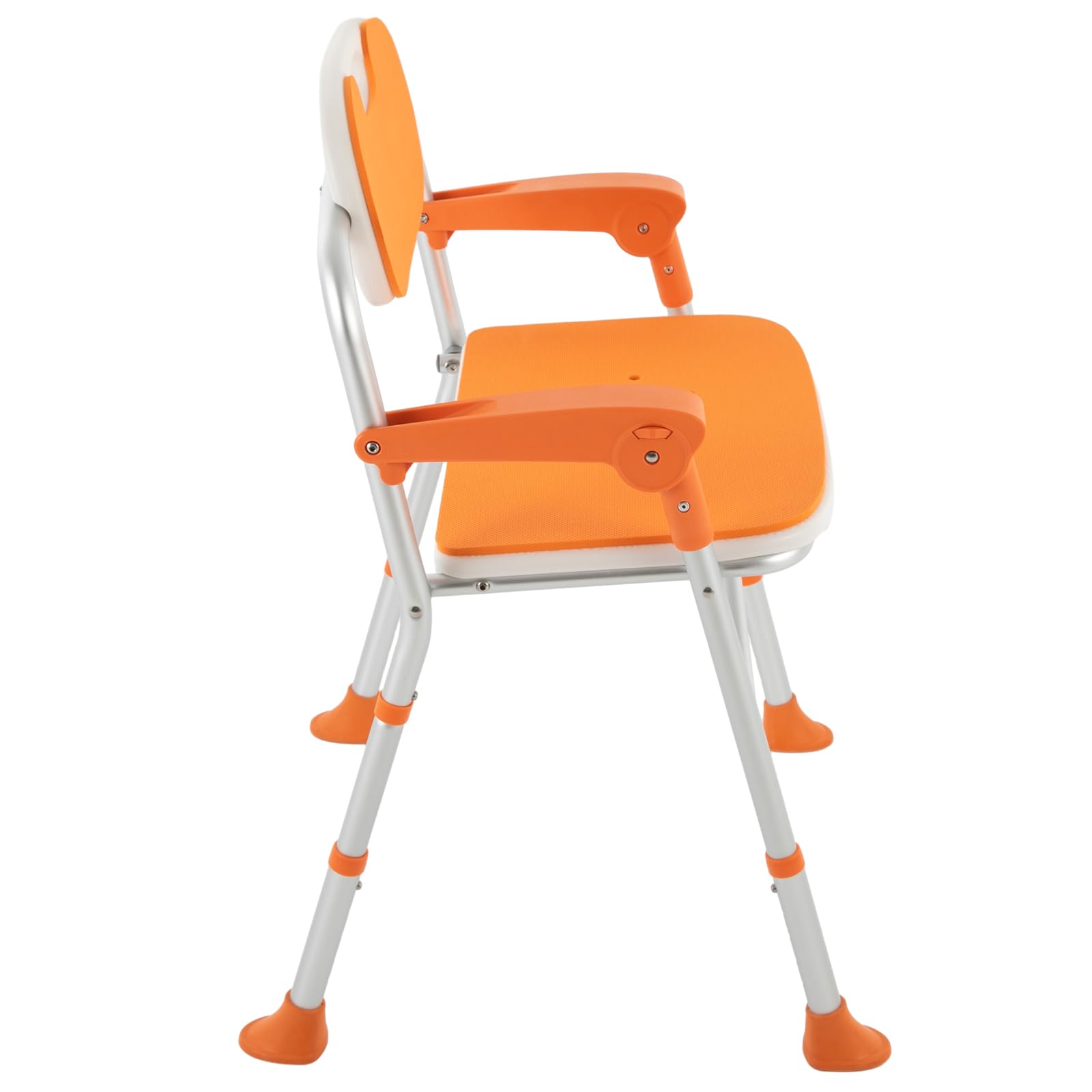 Sedia da doccia pieghevole, fino a 125 kg, 39-49 cm, regolabile in altezza, con braccioli e schienale, sedia da bagno per anziani