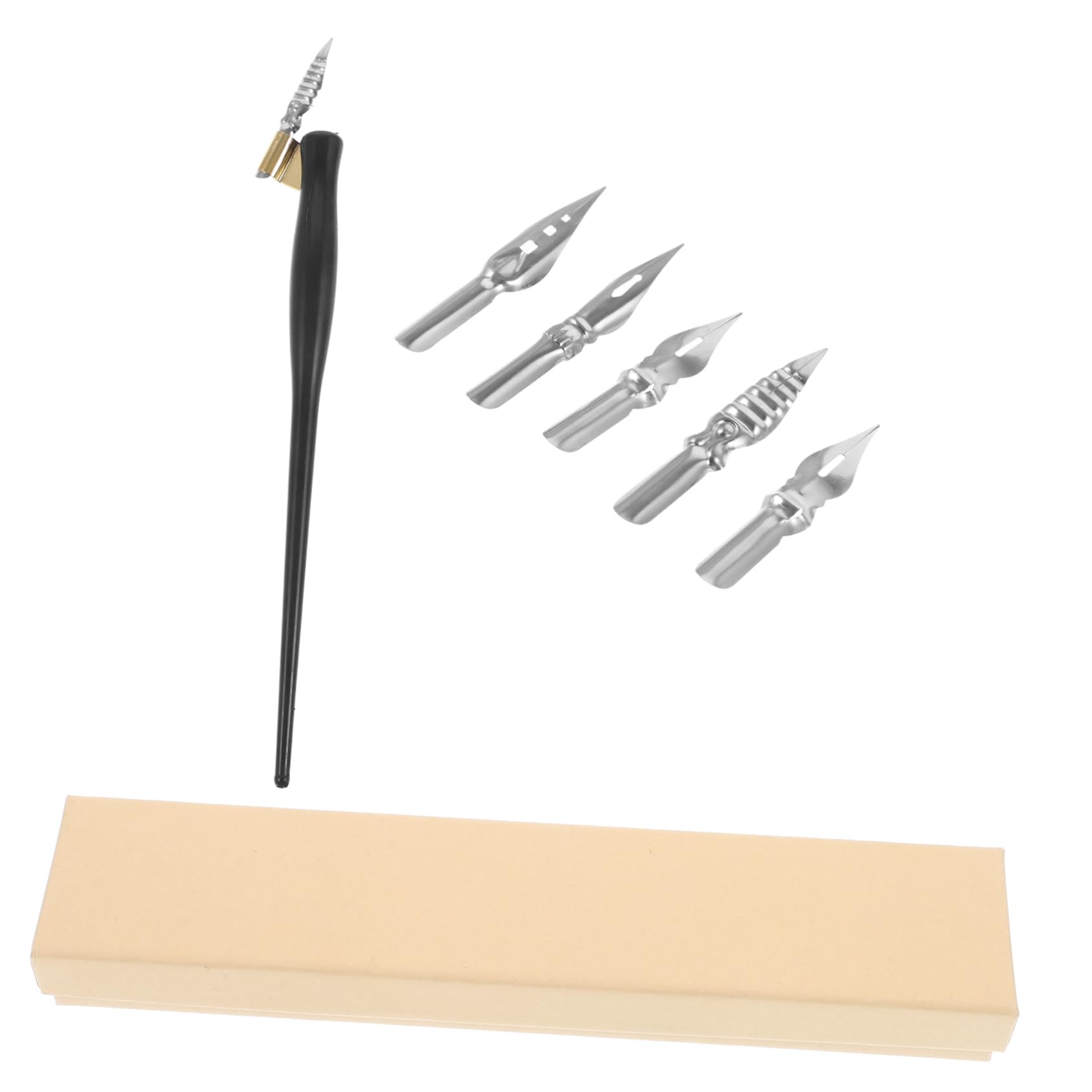 HOMSFOU 5 Sätze handgefertigter Kalligraphiestift Stifte feine Spitze Stilvoll verdrehte Kalligrafiestift zum Üben Kalligrafiestift als kreativer Unterschriftenstift Metall