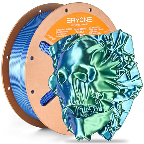 Image of ERYONE Silk Filament PLA+ 1.75mm Shiny 3D Printer Filament, Multicolor PLA 2 in 1, 1kg (2.2LBS) /Spool, HS Silk Dual Color Blue & Green