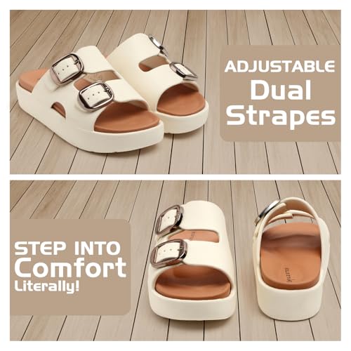 Image of RADIANCE Women Buckle Sandals with Super Soft Insole | Ergonomic Footbed | Lightweight | Skin-Friendly | Cushioned Sole | Trusted by Doctors l Latest, Stylish and Trendy Slip-Ons for Girls and Ladies