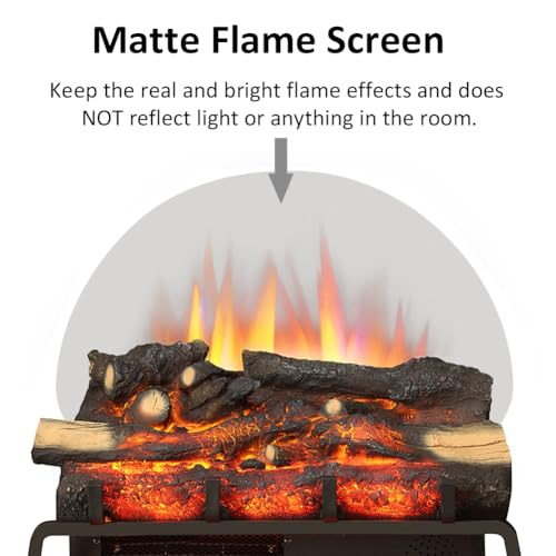 LegendFlame 23" W Free Standing Electric Fireplace Log Set (EF290), Fireplace Insert, Heater 750W/1500W, Crackling Sound, Remote Control