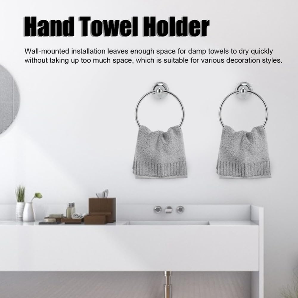 VVW&LIU Anillo para Toallas de Acero Inoxidable, Soporte para Toallas de Mano, toallero de Pared, Accesorios de baño, Color Plata.