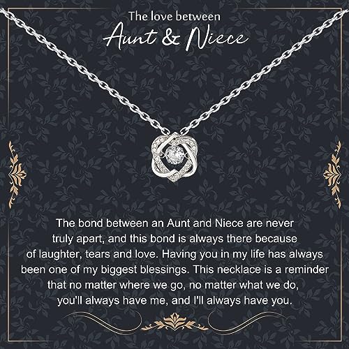 Aunt and Niece Gifts, Sterling Silver 2 Hearts Necklace, Niece Gift from Aunt, Mothers Day Gifts, Christmas Jewelry