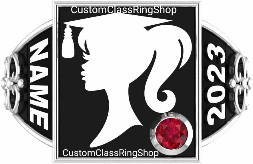 Best Customized GRADUATION GIRL Class ring for her in silver 925