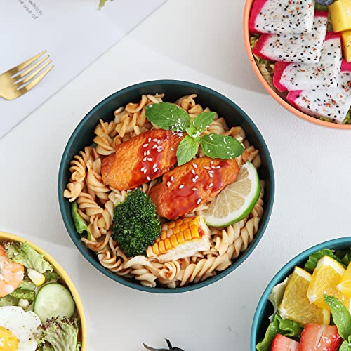 Kyraton Cereal Bowls 4 Pieces, Unbreakable And Reusable Light Weight Bowl For Rice Noodle Soup Snack Salad Fruit Dishwasher Safe, Microwave Safe Bpa Free ( Mutil Color) #TOP4