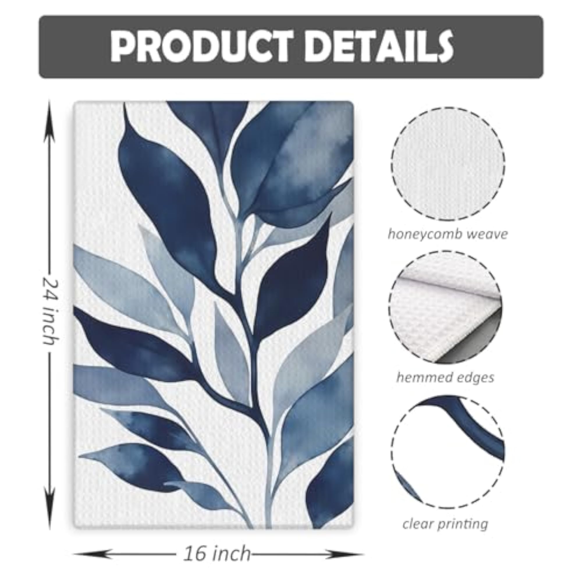 Boho Abstract Botanical Kitchen Towels Set of 2