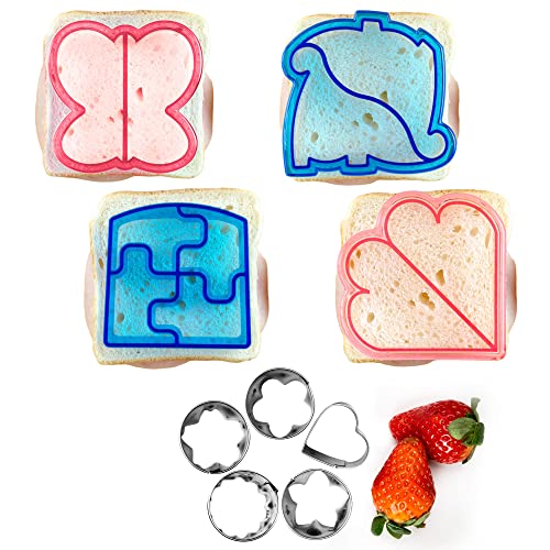 StarPack 4pcs Sandwich Set - Cutter for Kids with 5 Shapes; Bread, Fruits and Cookies