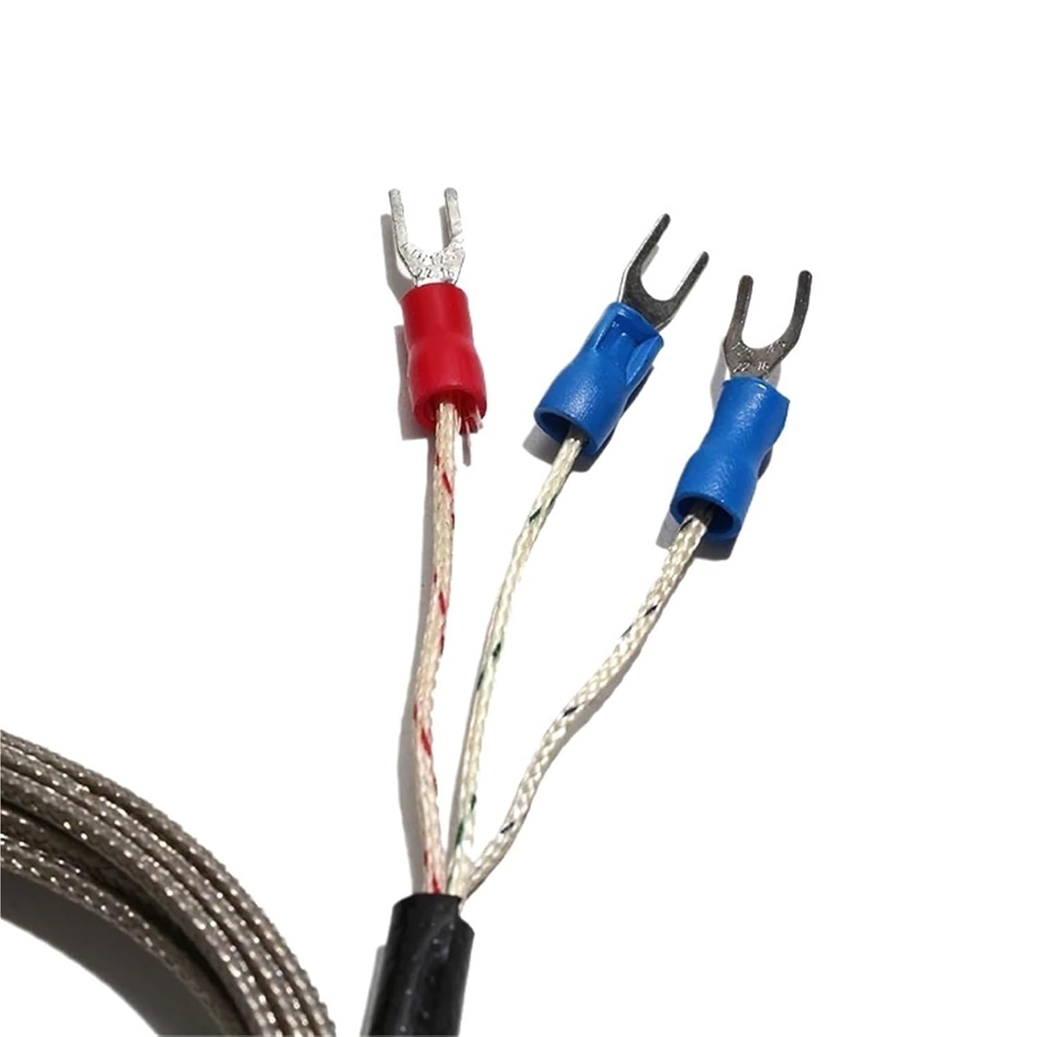 Hoop Thermocouple Temperature Detection Wire K/E Type PT100 35/38/40/42/45mm Stainless Steel Circular Probe Sensor 1Pcs(PT100,Coil Dia 42mm)