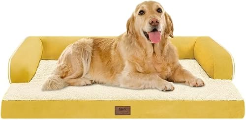 Miniatura 68 de Cama ortopédica extra grande para perros impermeable: cama de espuma viscoelástica para perros XL y extra grandes, sofá sofá, lavable con funda Azul