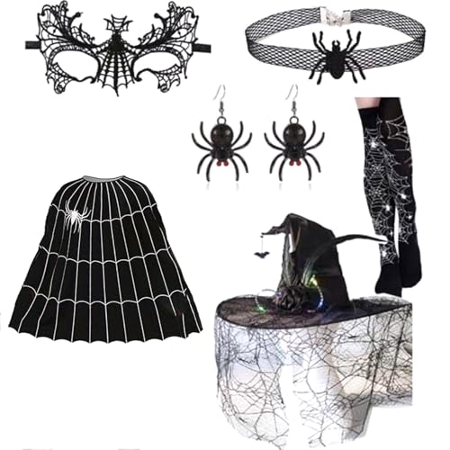 Panoplie sorcière complète avec bas et boucles d'oreilles pour éviter les achats séparés