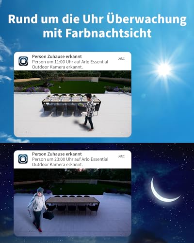 Arlo Essential 2 HD Akku Überwachungskamera Aussen WLAN, Kabellos, 1080p Video, Farbnachtsicht, Licht, Bewegungsmelder, Sirene… – Ansicht 5