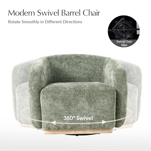 Sillón giratorio tapizado moderno verde musgo miniatura 3