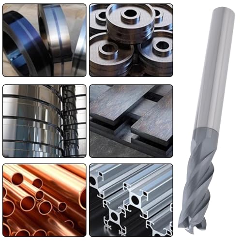 Briny River 1 x 1/4 Zoll Hartmetall-Vierkantfräser mit 4 Rillen, Mikrokornhartmetallfräser-Bits für gehärteten Stahl, legierter Stahl, Aluminium, Kupfer, 1/4 x 3/4 x 1/4 x 2-1/2 Zoll