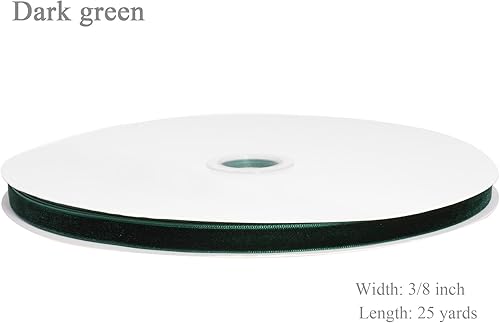 Miniatura 7 de Cinta de terciopelo verde oscuro, 38 pulgadas x 25 yardas, ideal para gargantilla, envoltura de regalos, manualidades y decoraciones