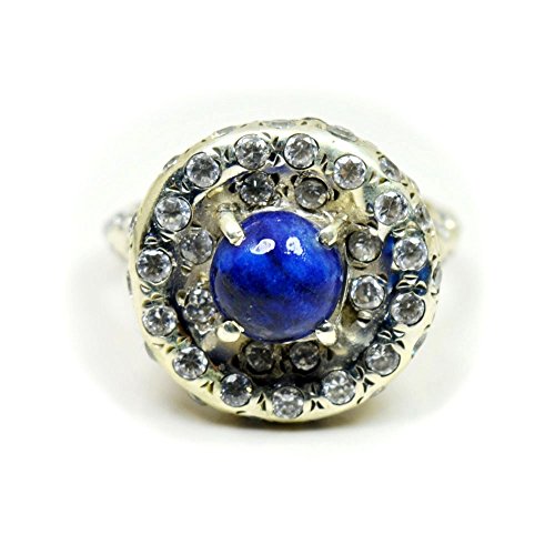 Bague Lapis Lazuli Naturel Argent Sterling 925 Bijou Mixte d'Exception