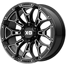 XD Series by KMC Wheels Xd841 Boneyard Gloss Black Milled Wheel with Alloy Steel 20 x 10. inches /8 x 125 mm,18 mm Offset