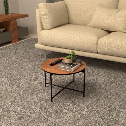 Mesa Central Articulada Redonda estilo industrial (Freijó)