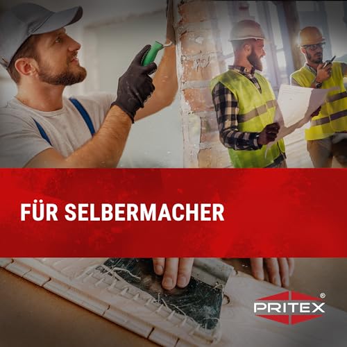 PRITEX – 1 x Schaumpistole inkl. Düsenverlängerung – Bauschaumpistole für Pistolenschaum, Bauschaum, Montageschaum uvm. – Metallpistole mit gummiertem Handgriff – Montagepistole für präzise Dosierung