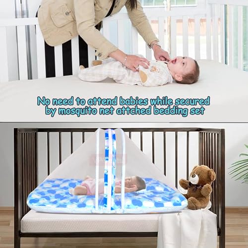 Image of VParents Baby Bedding Set and Sleeping Bag Combo Cotton, Cheeky Cheeky (Blue) 110117